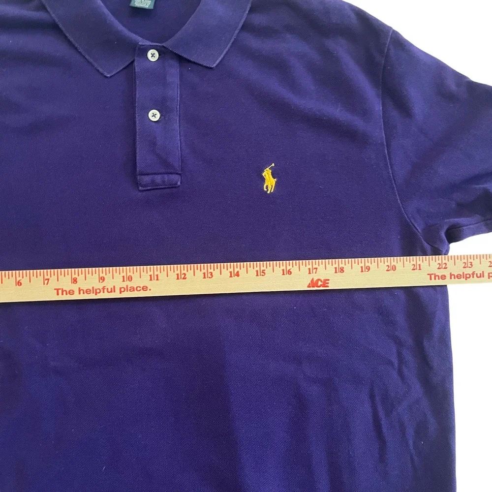 Polo Ralph Lauren Polo Shirt Mens Large Purple Short Sleeve Piqué Pony Logo